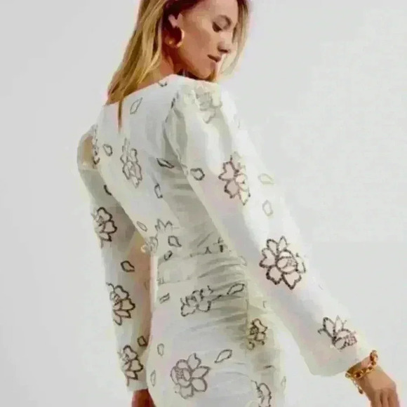 For Love & Lemons Renne bell sleeves Mini SZ L - Picture 7 of 7